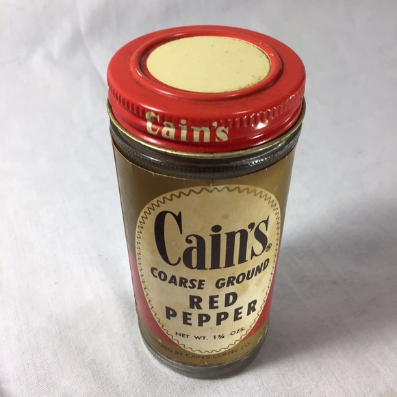 Cains Red Pepper 1 3/4 Oz 4” Glass Bottle Oz Vintage Spice Bottle - Picture 2 of 9